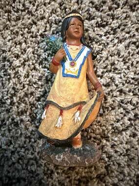 Castagna Native American Girl Figurine Holding Flowers